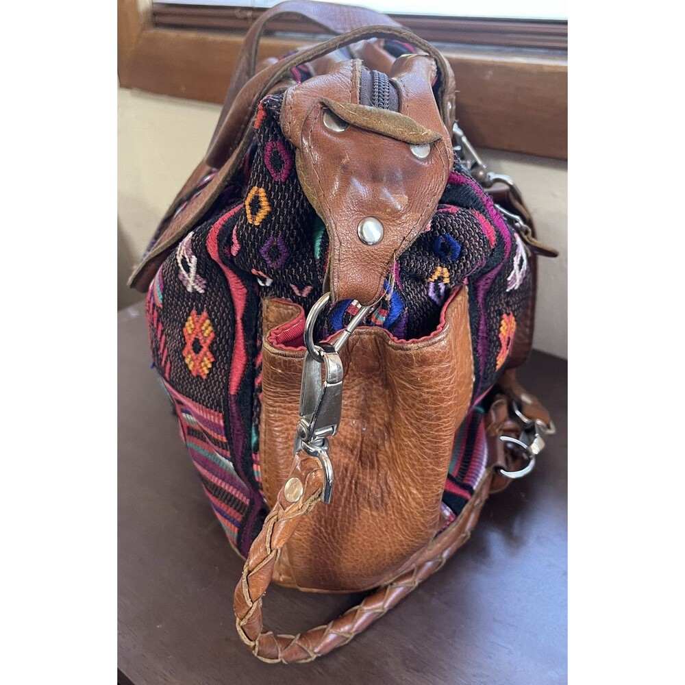 Nena & Co. Small Convertible Day Bag Huipil Leather CDB Boho Multi Backpack EUC - Picture 5 of 8